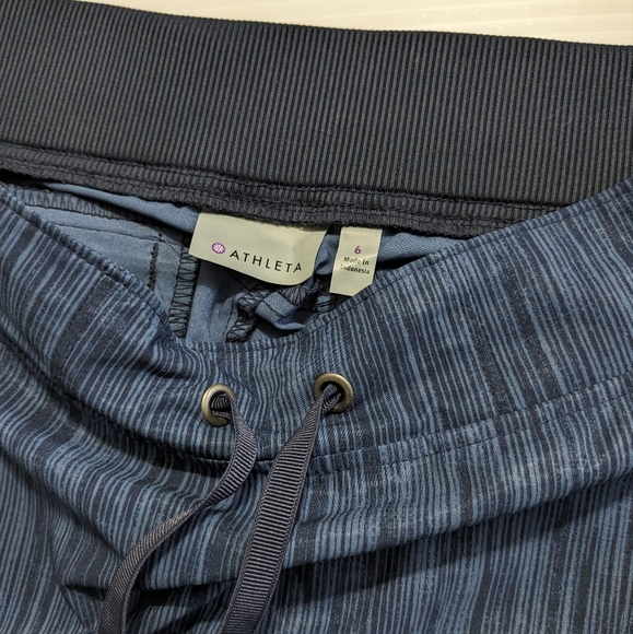 Athleta Stride Midtown Ankle Pant Blue Variegated Striated Pattern Size 6 - Picture 5 of 14